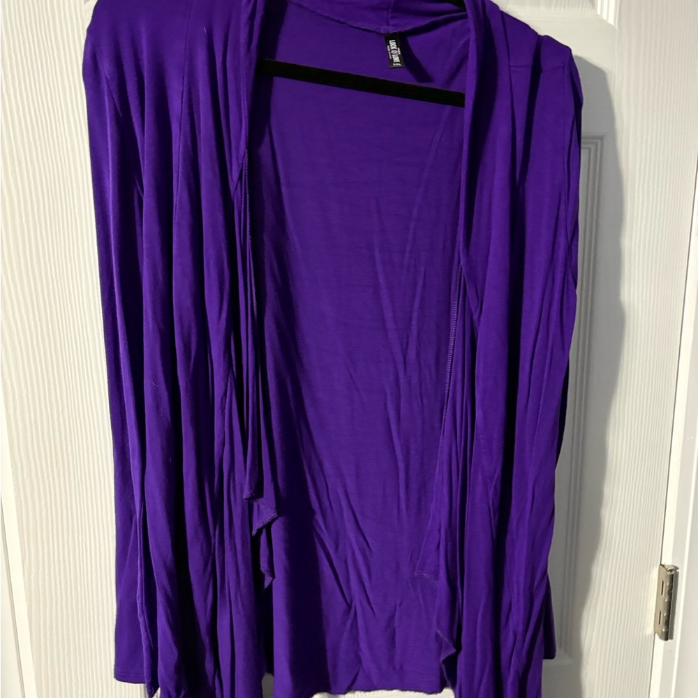 Women's Purple Open Front Cardigan
